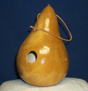 small gourd birdhouse with clear coating