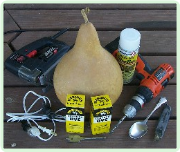 dried kettle gourd with tools